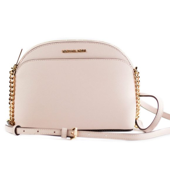 Michael Kors Handbags - MICHAEL KORS Jet Set Emmy Leather Medium Dome Crossbody Bag [Powder Blush]